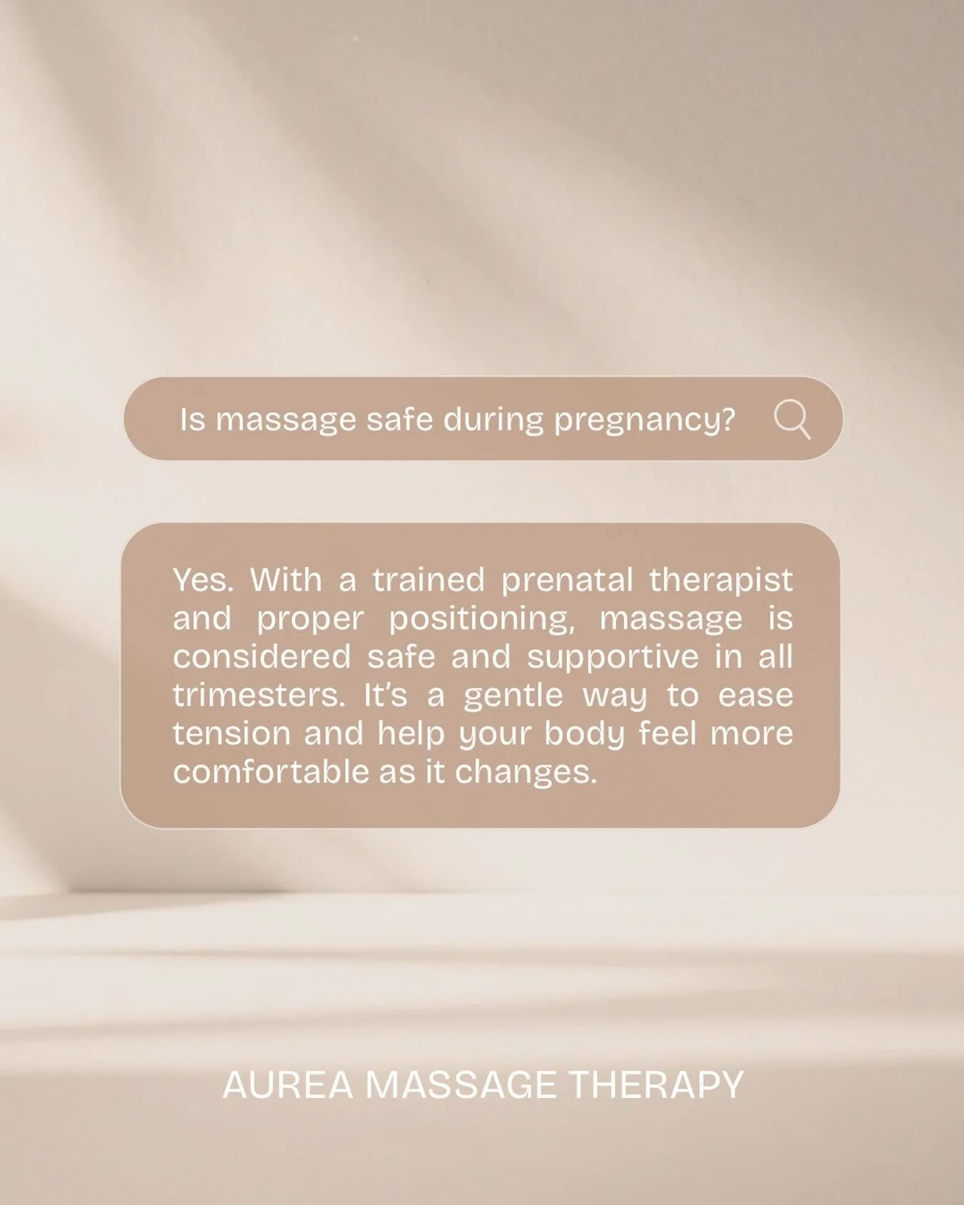 Prenatal massage is generally safe and effective when provided by a therapist trained in pregnancy-specific techniques. Proper positioning and modified pressure ensure comfort and protect both mom and baby! 

Massage can help ease muscle tension, imp