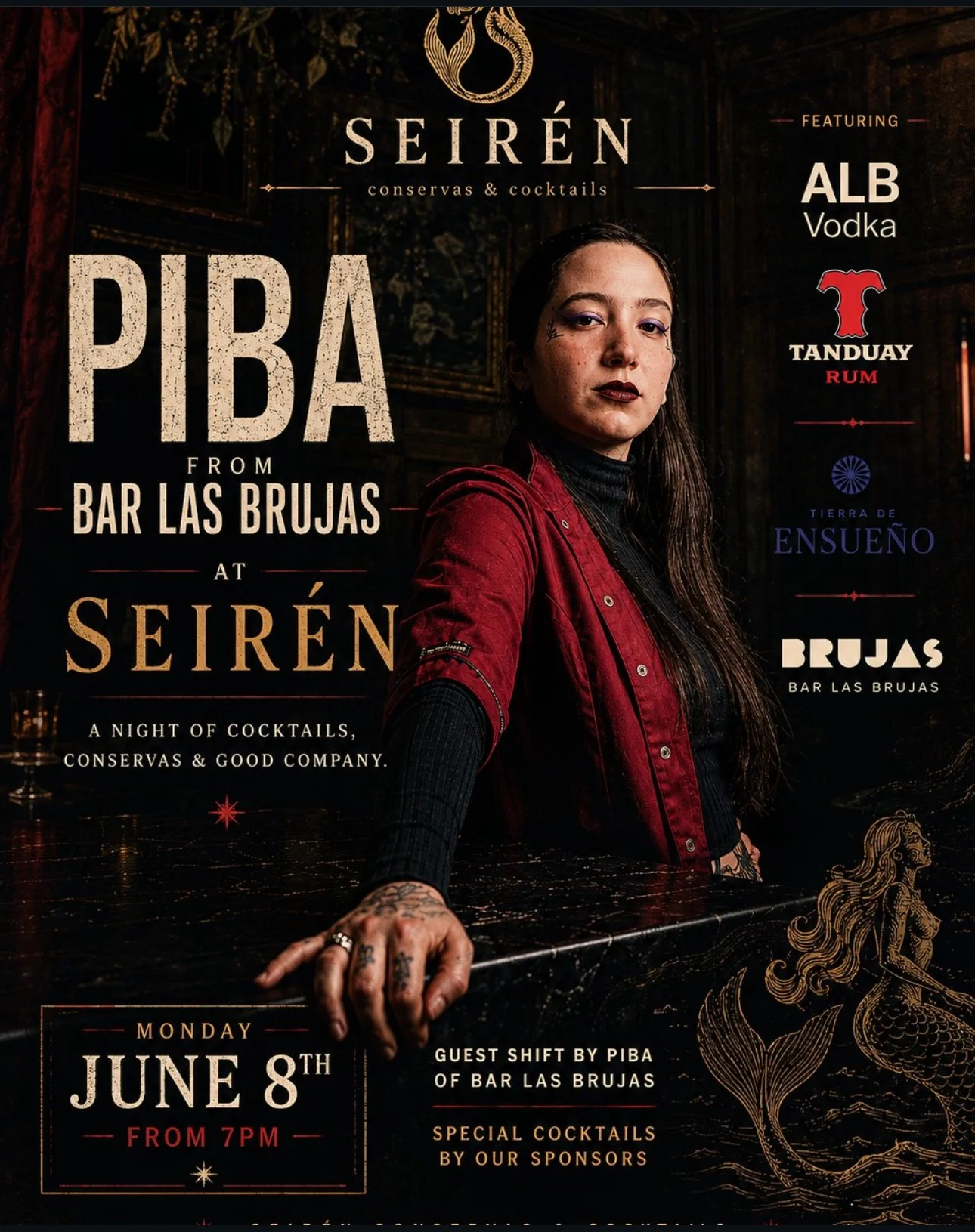 If your idea of a good night starts with "What's the bartender making?" this one's for you.

Tomorrow, Piba from Bar Las Brujas joins us behind the bar for an evening of inventive cocktails, rare pours, and conversations that last longer th