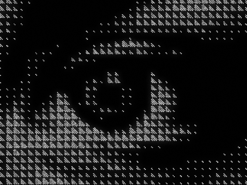 Bitmap triangle tessellation pattern applied to eye photograph