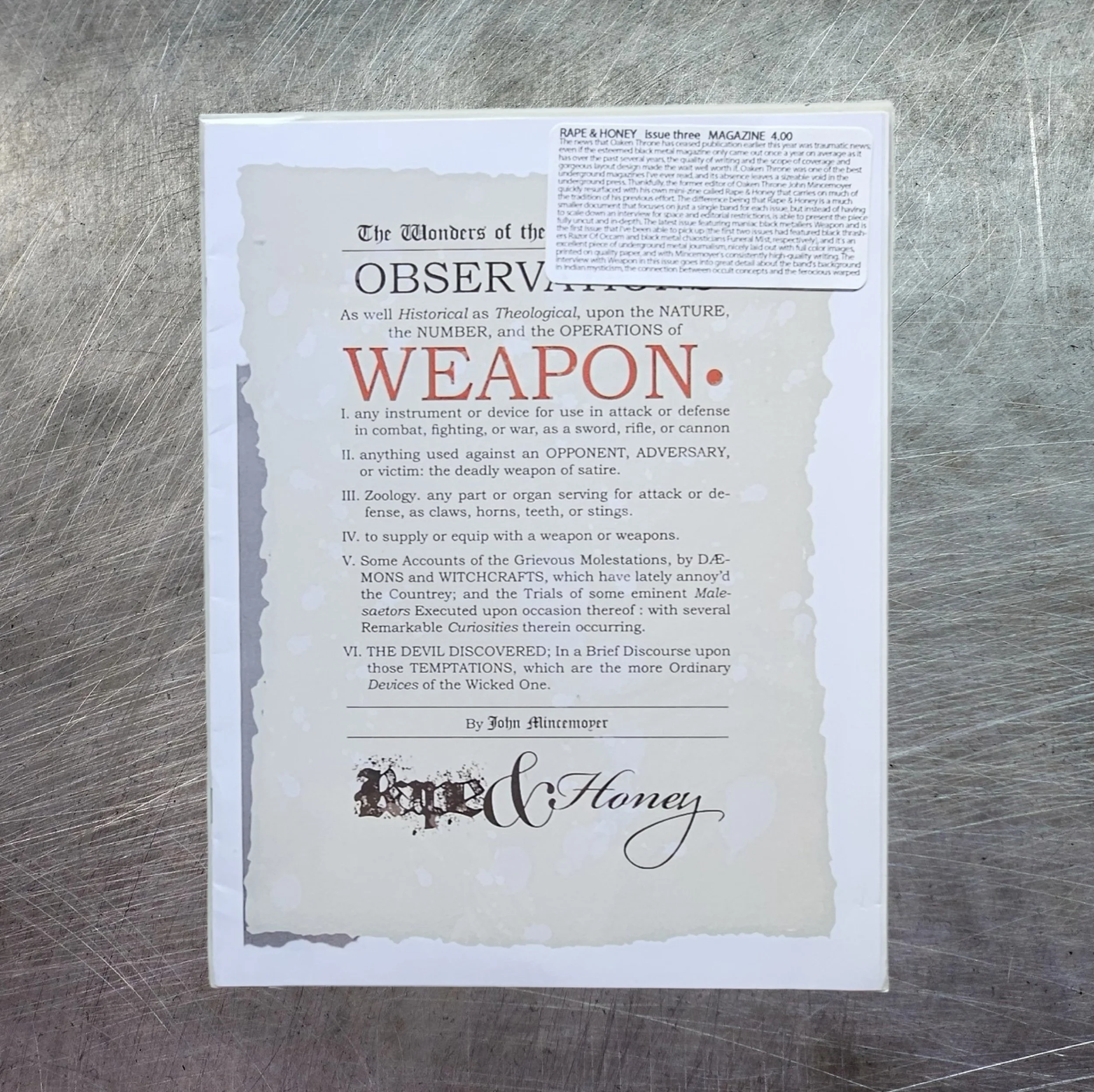 RAPE & HONEY MAGAZINE Issue #3