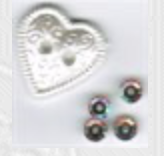 White Heart Button with Crystal-AB Paillettes,
SV-CP350
Suggested Retail Price: $6.00
