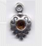 Sterling Silver Heart Charm with Topaz Crystal Inlay,
SV-CP214
Suggested Retail Price: $12.00