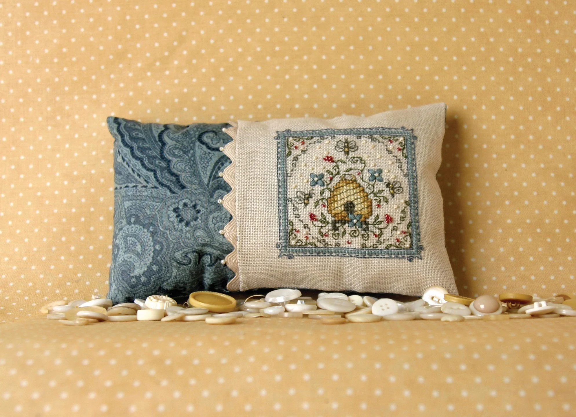 Bee Skep Pin Pillow
