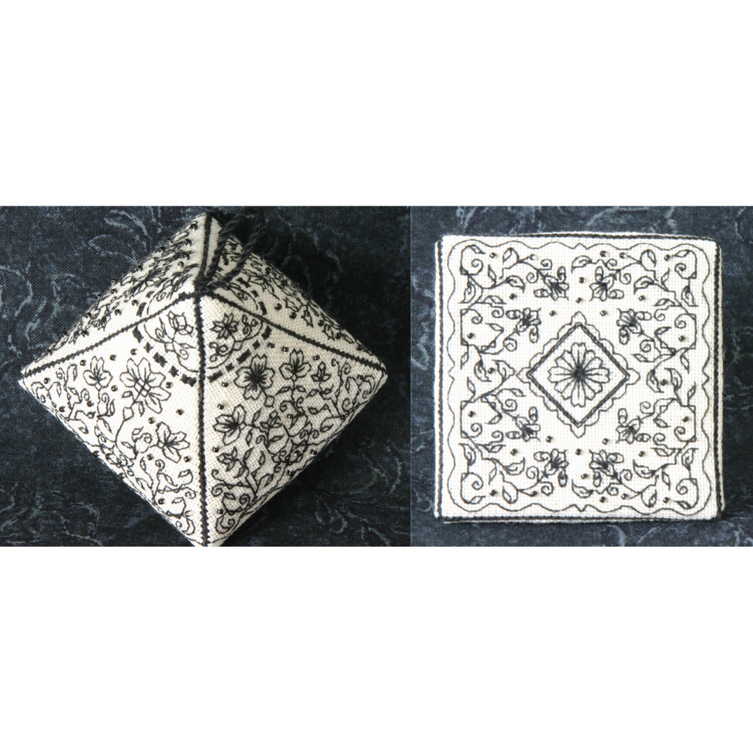 Pretty Pyramid 4 - Blackwork Floral