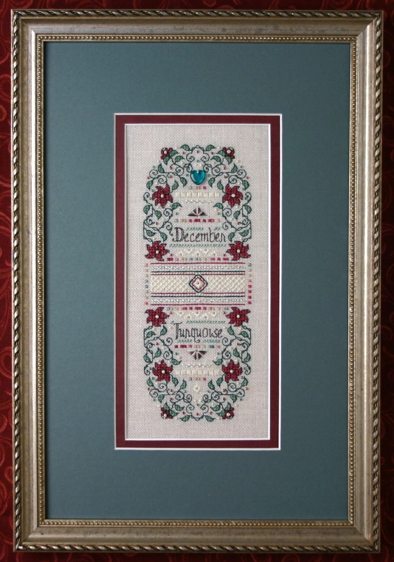 Birthstone Sampler Collection/December - Turquoise & Poinsettia