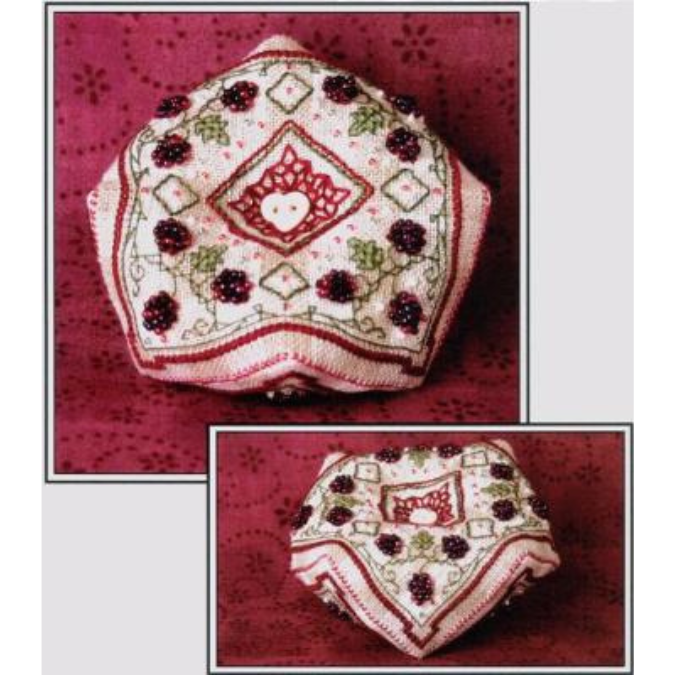 Blackberries On Gingham Biscornu