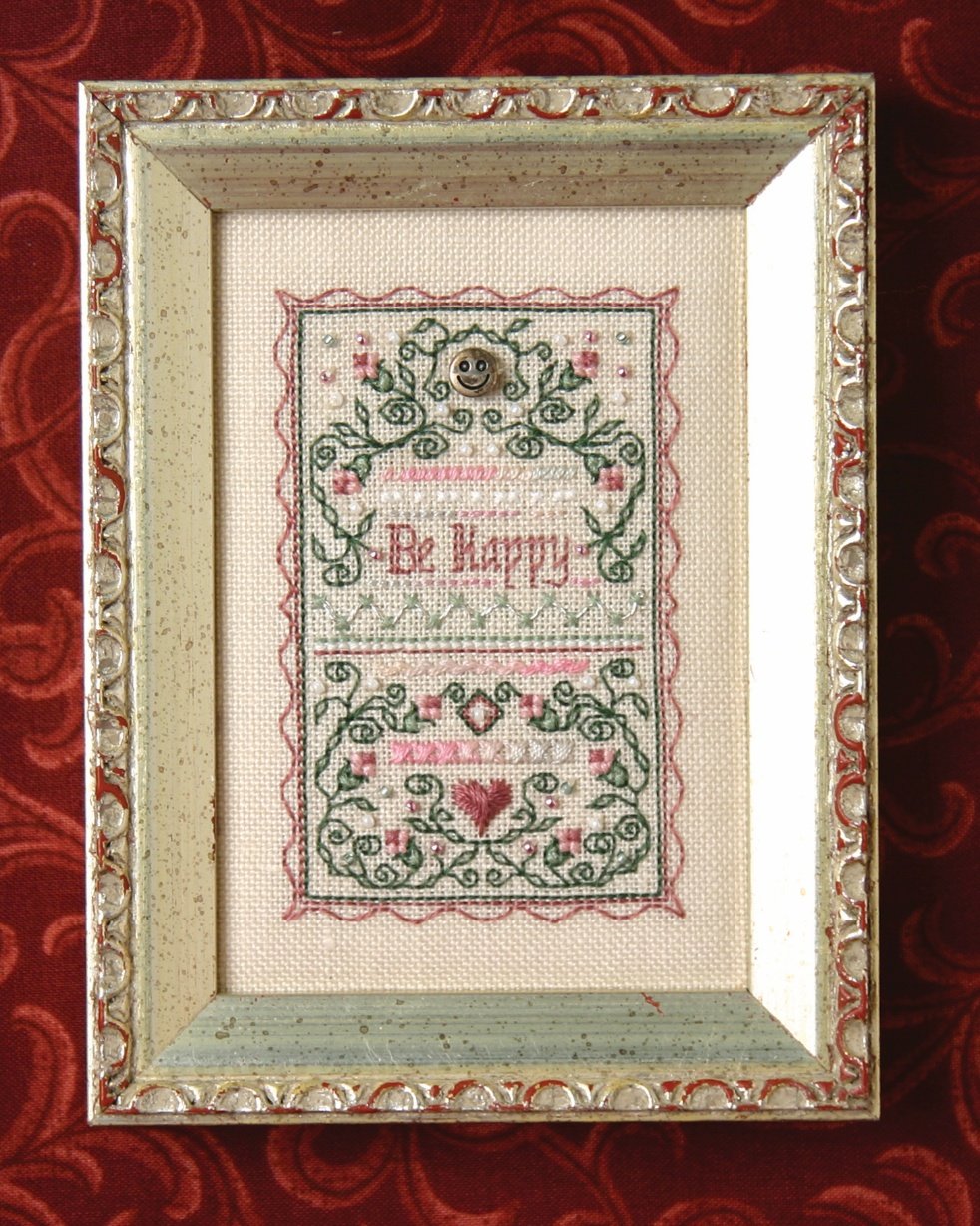 Be Happy Teenie Sampler – A Tutorial of Fancy Stitches