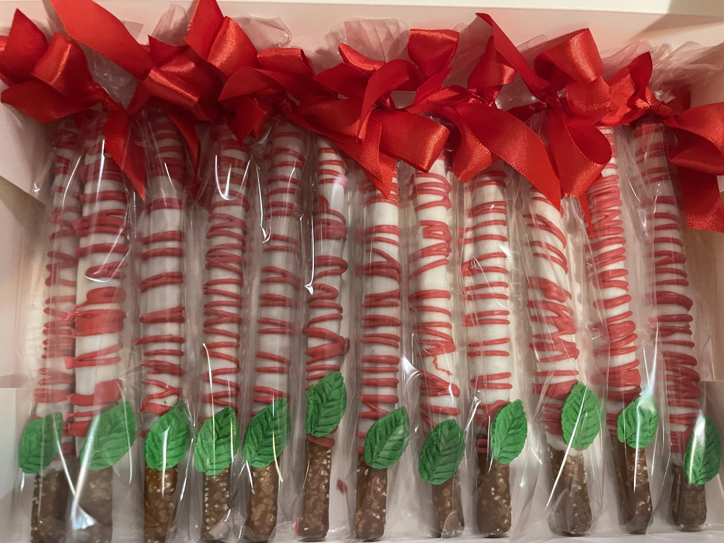 Custom Chocolate Covered Pretzel Rods by the Dozen
