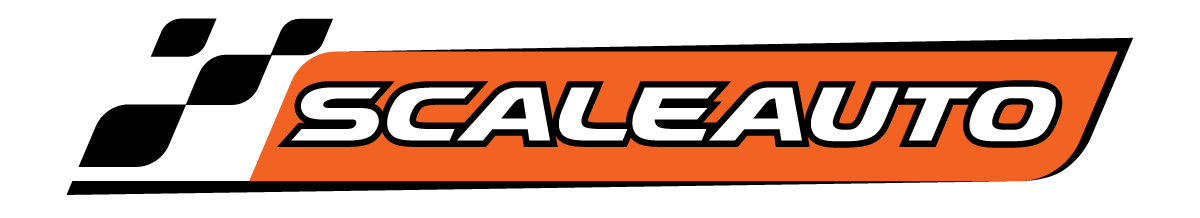 Scaleauto logo in white and black text on an orange background.