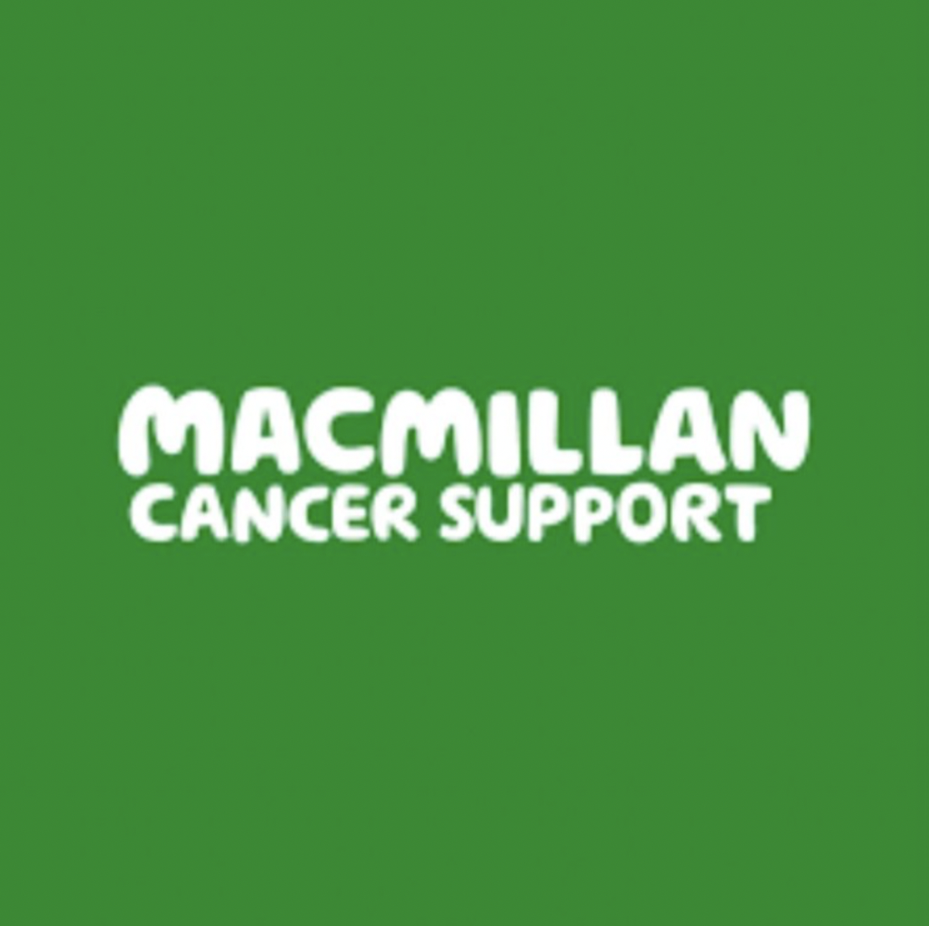 Green background with white text that reads "Macmillan Cancer Support".