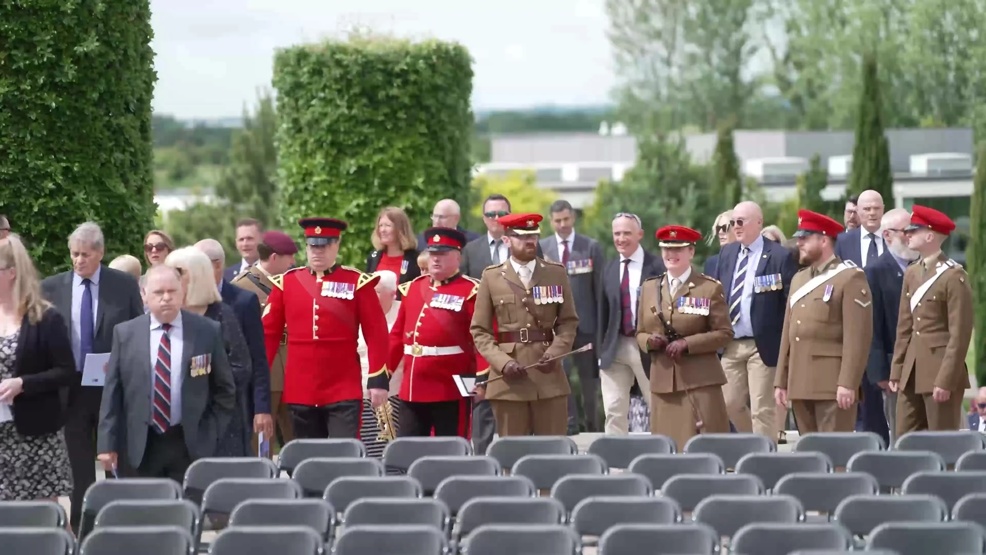 Veterans and guests arriving for the service