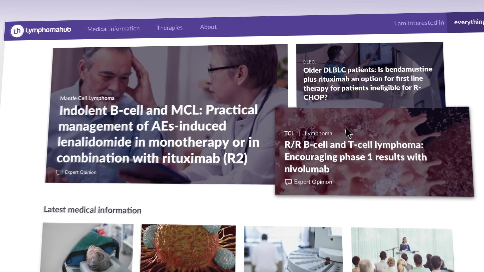 The Lymphoma Hub homepage