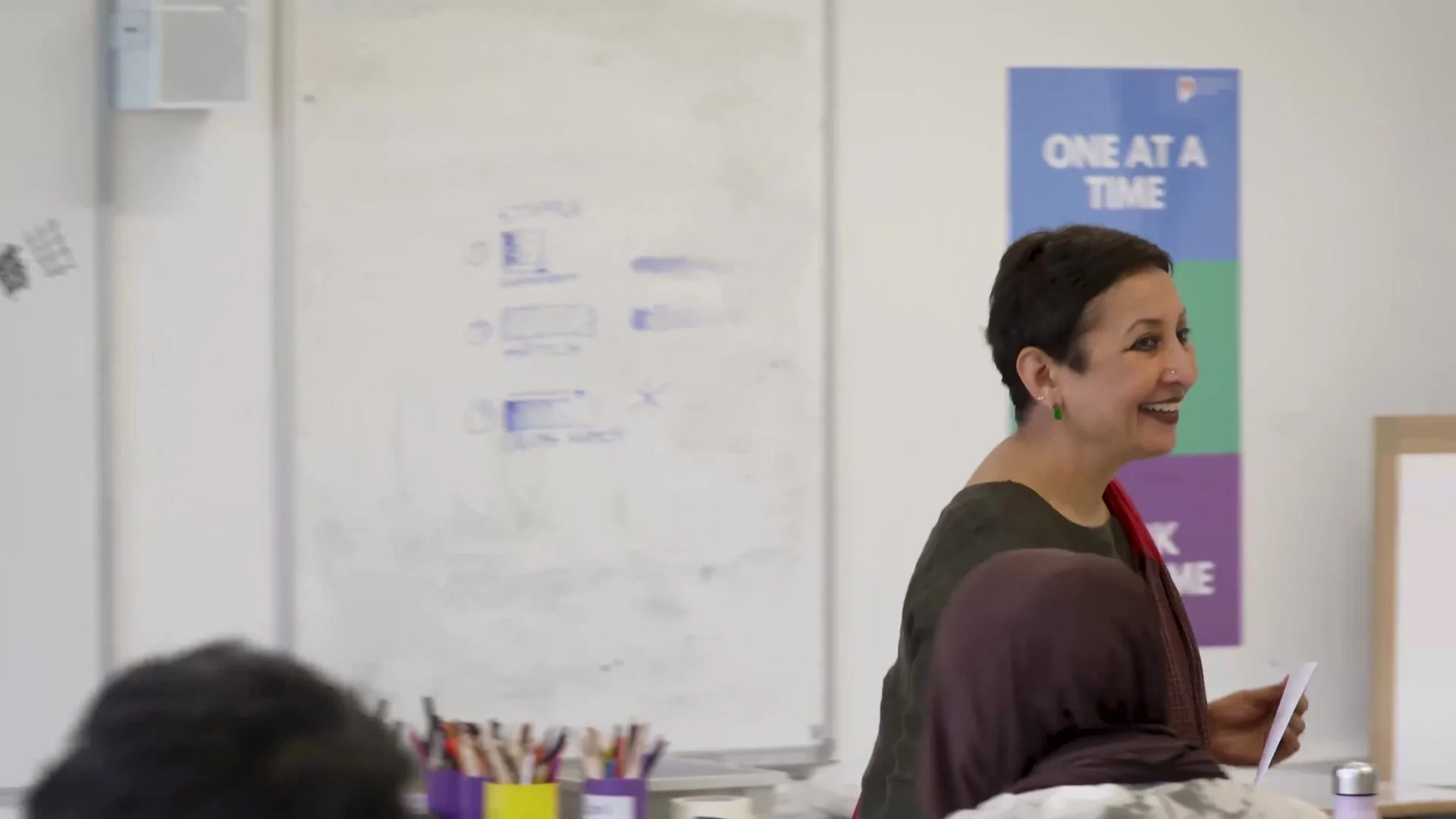 An RLF Bridge Fellow at the whiteboard