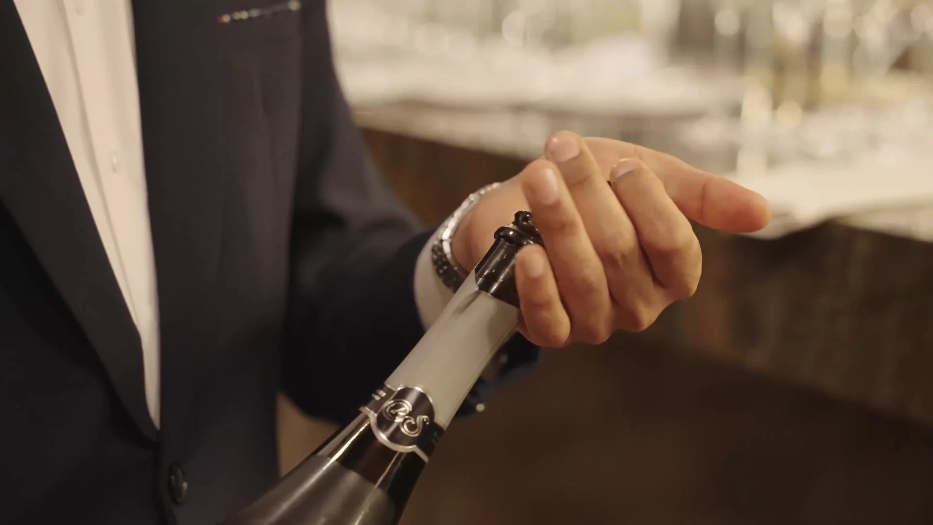 Champagne being opened