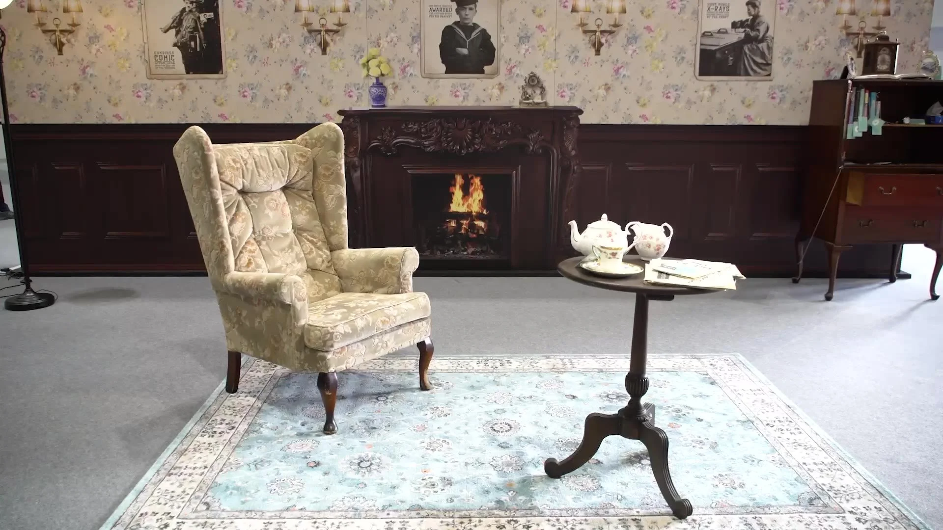 A wartime tea table in the living room set