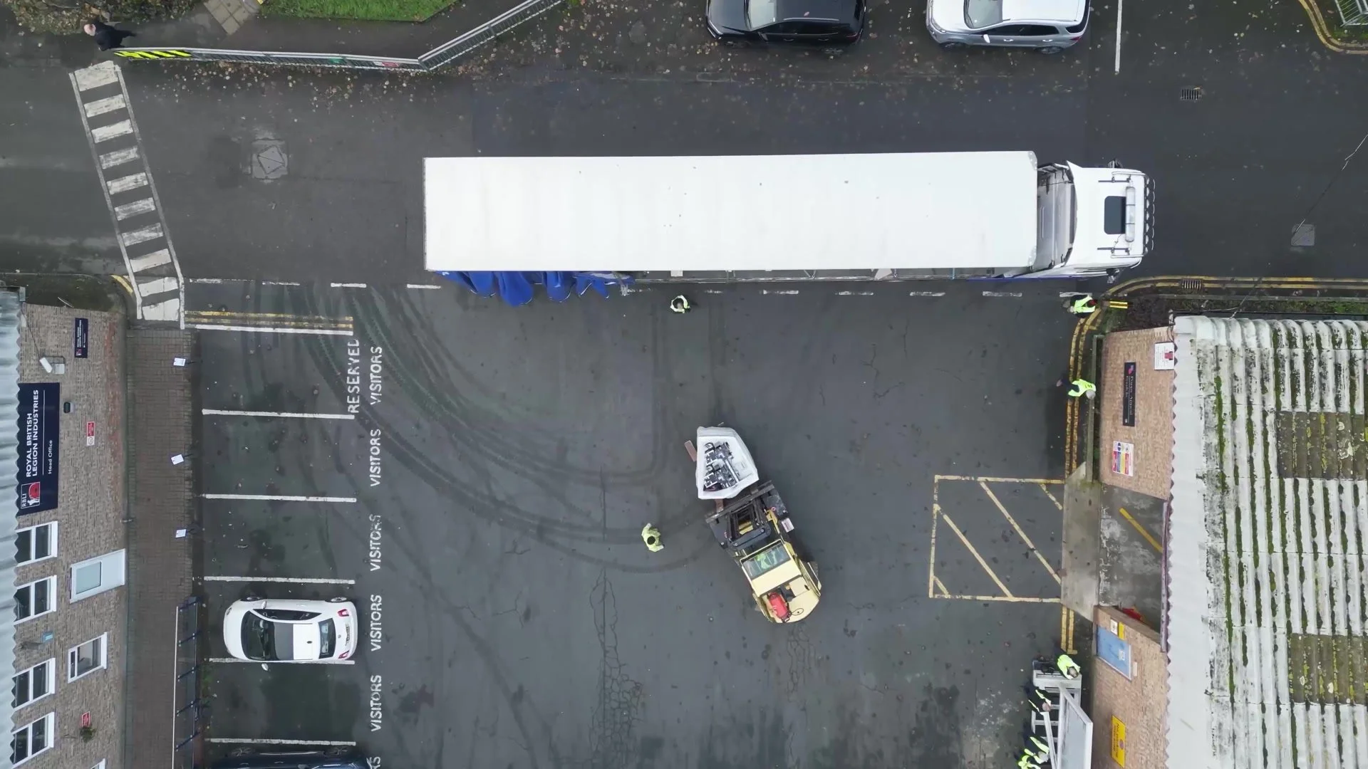 The delivery yard from the air