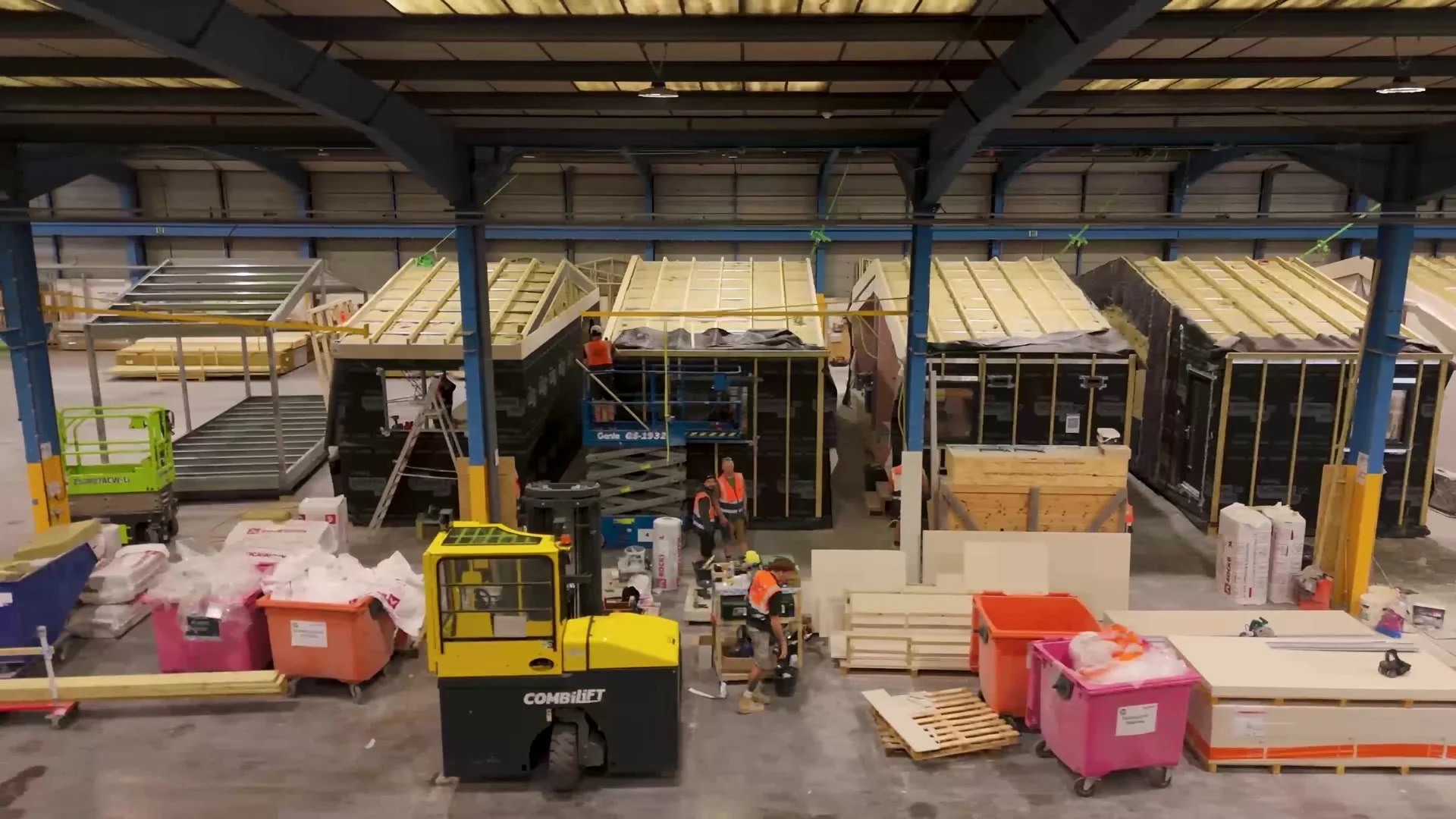 Modules being built on the factory floor
