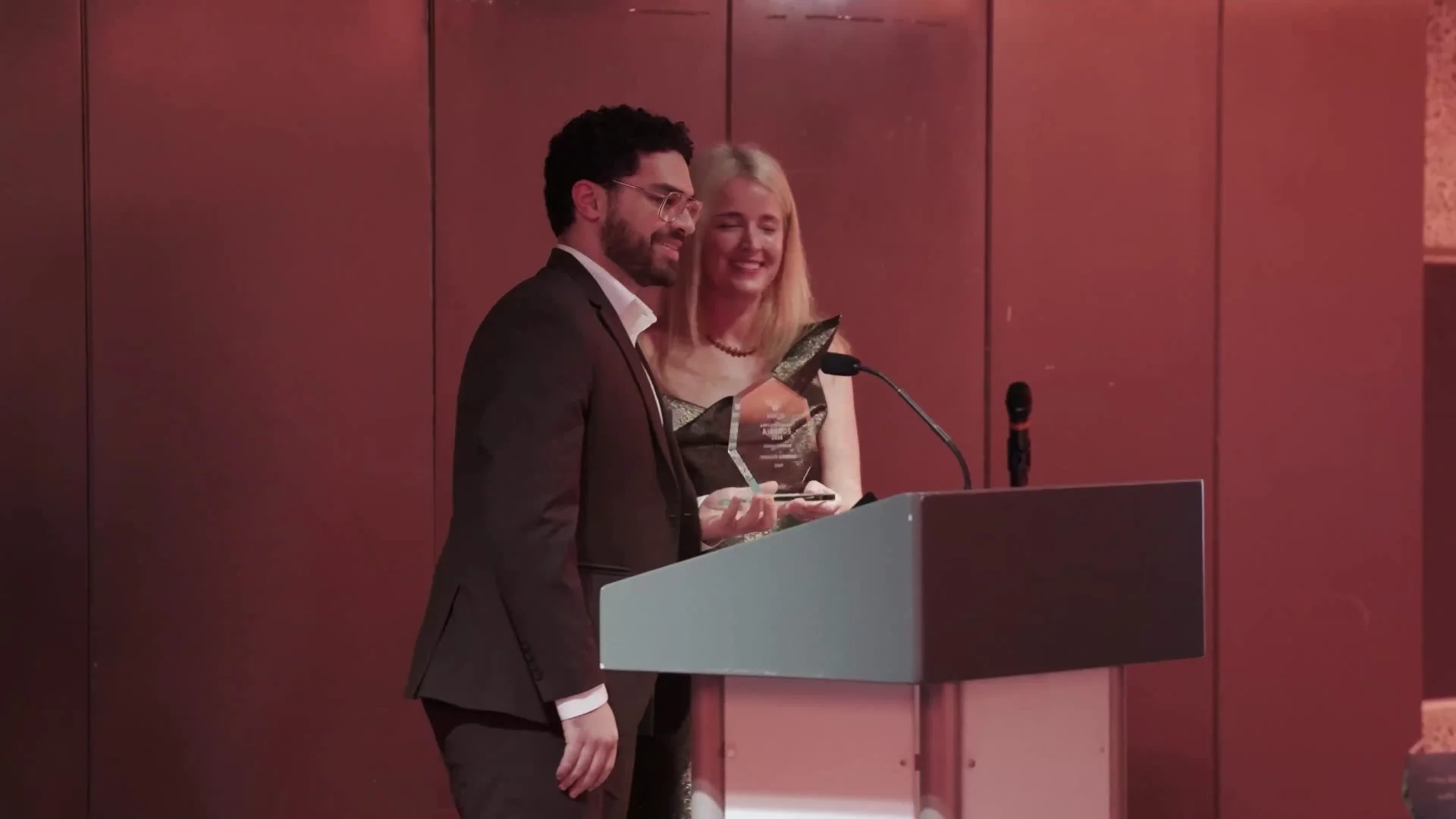 An award being presented