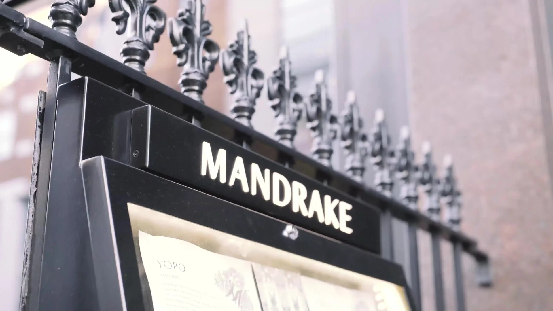 The Mandrake entrance sign