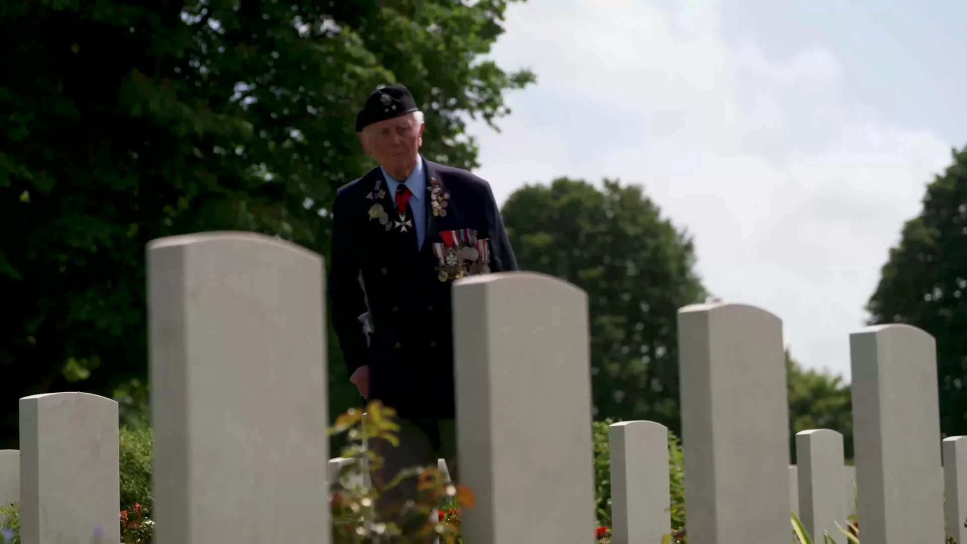 Headstones in a war cemetery