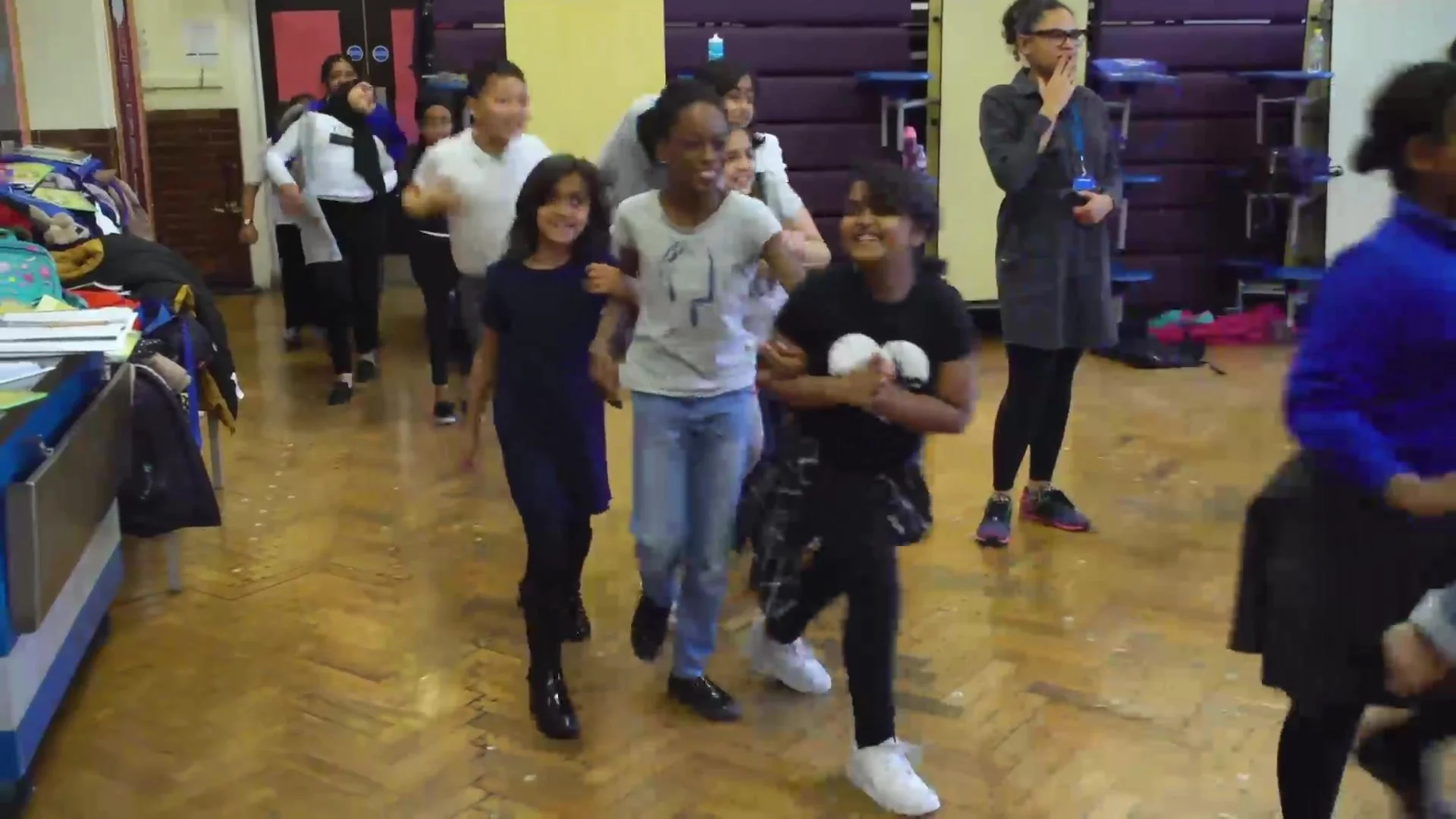 Pupils rehearsing a scene