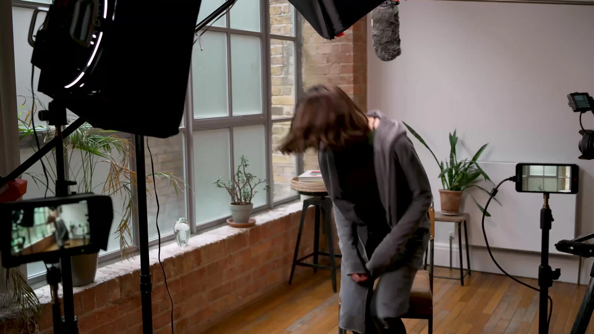 The interview studio before filming