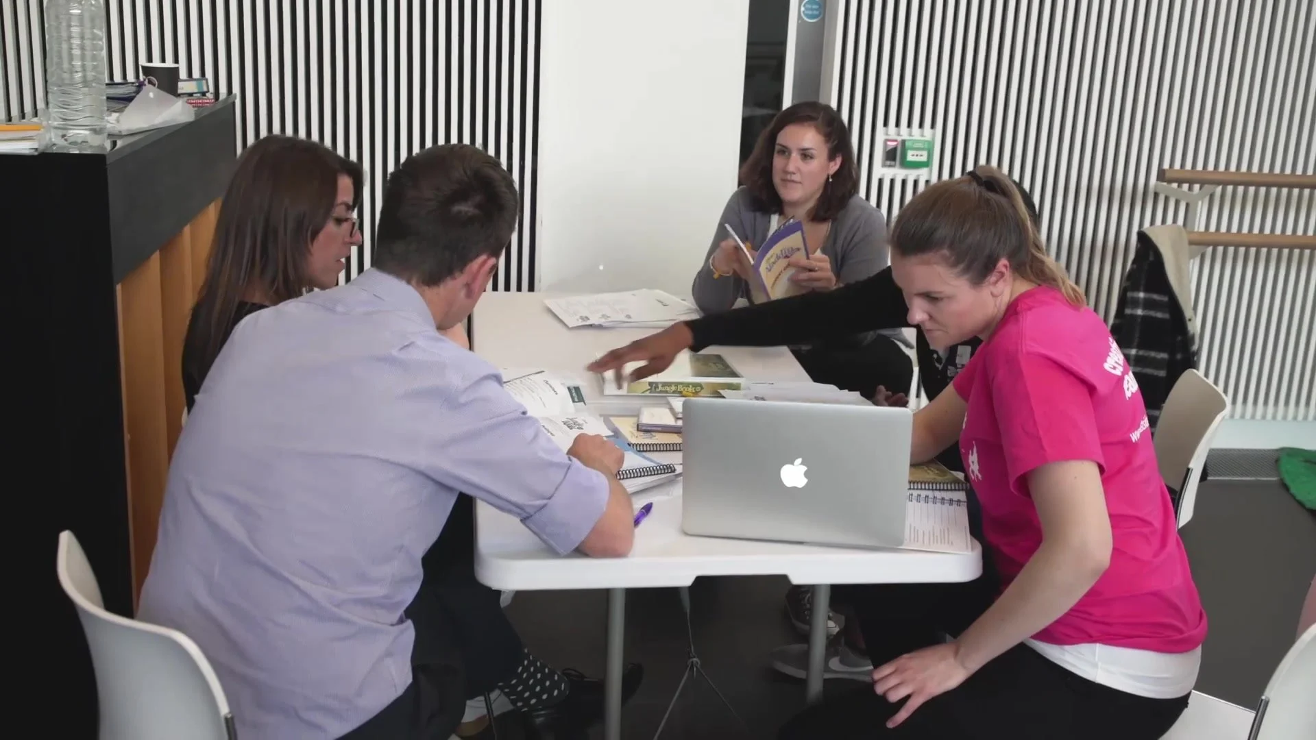 Teachers and teaching artists planning the show