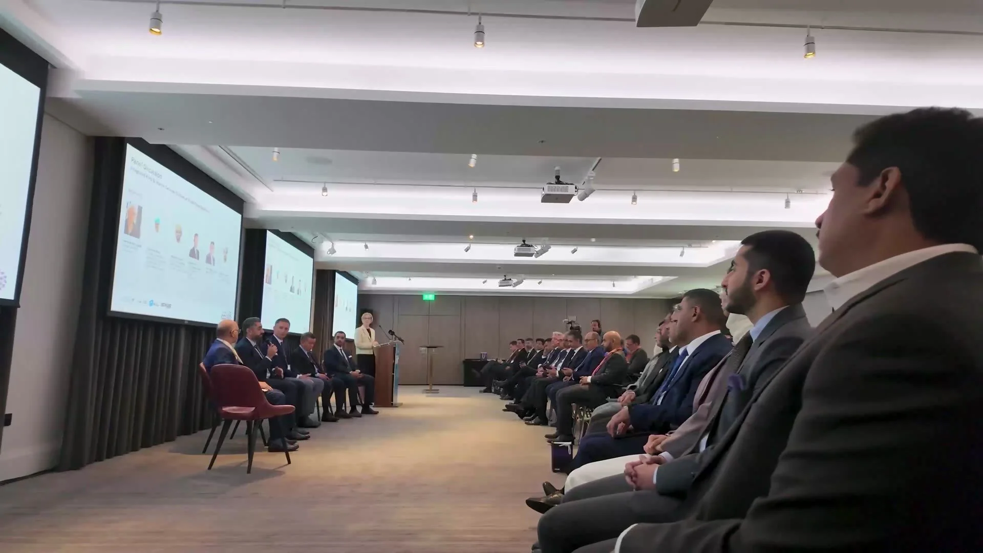 The seminar room during the panel