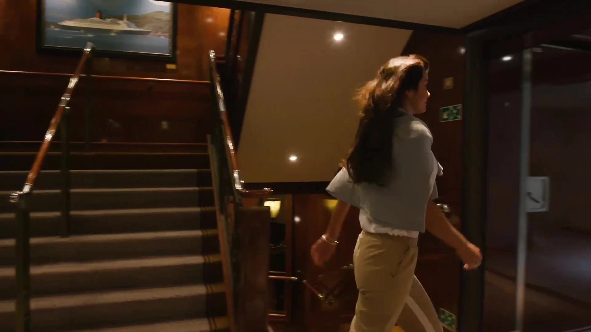 Guest arriving at the spa on board