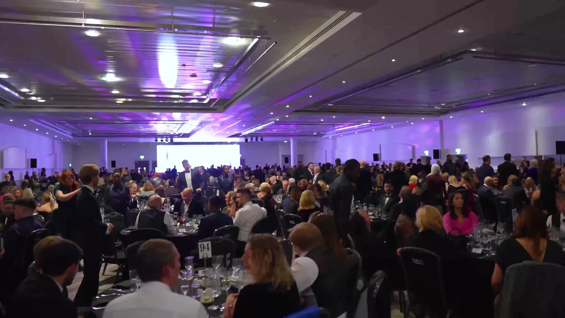 The ballroom at dinner