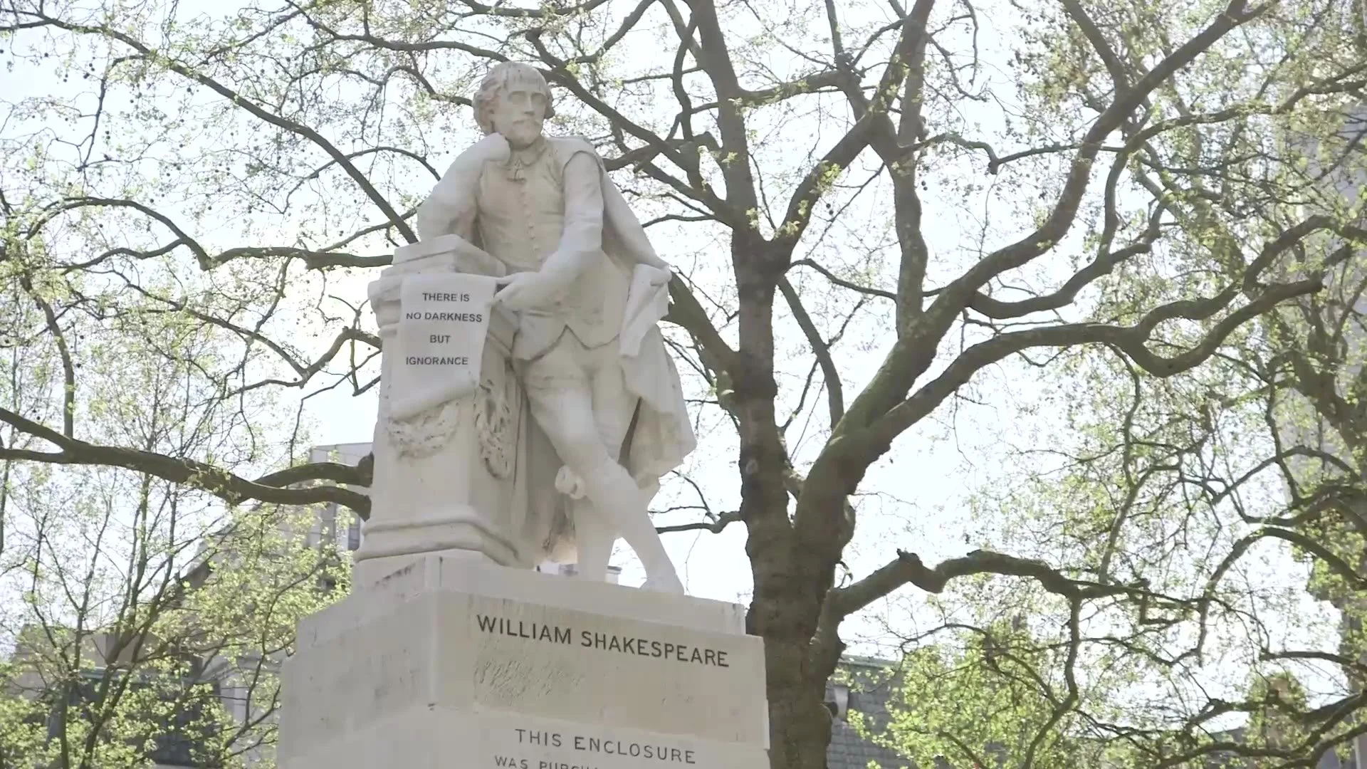 The statue of William Shakespeare in Leicester Square