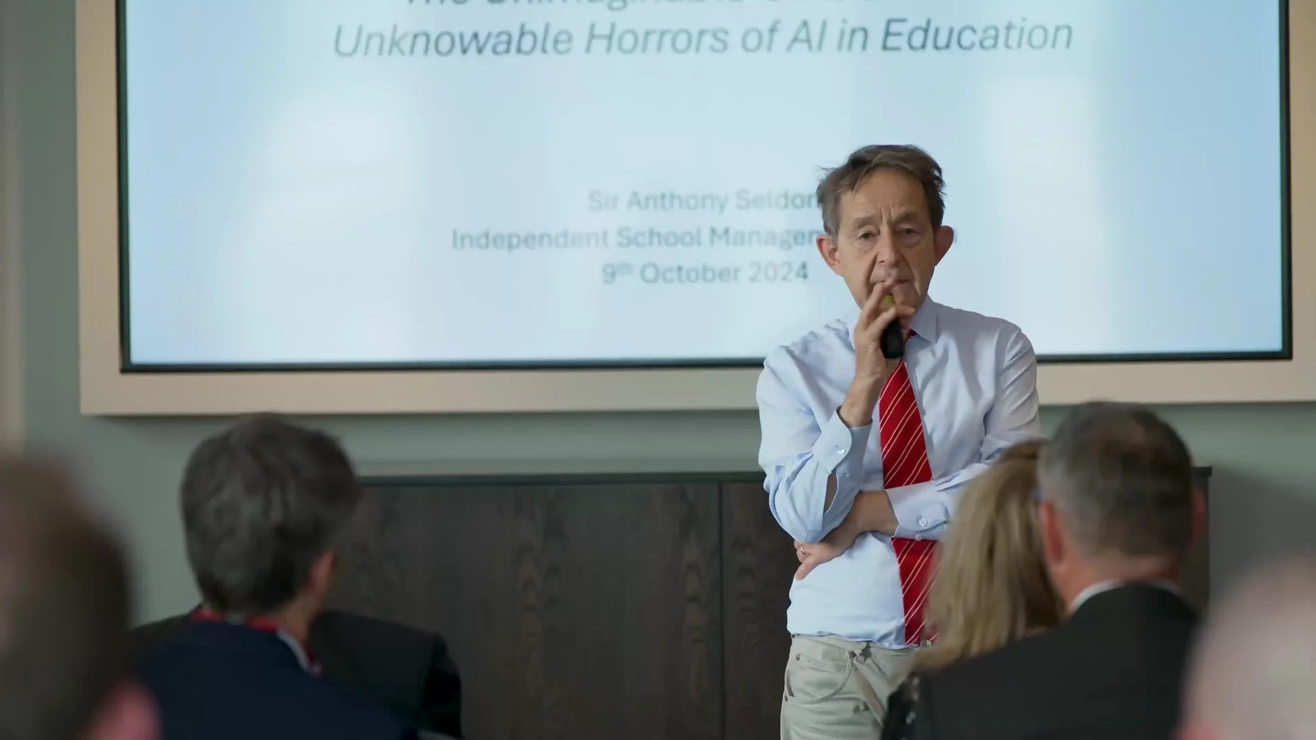 A speaker presenting