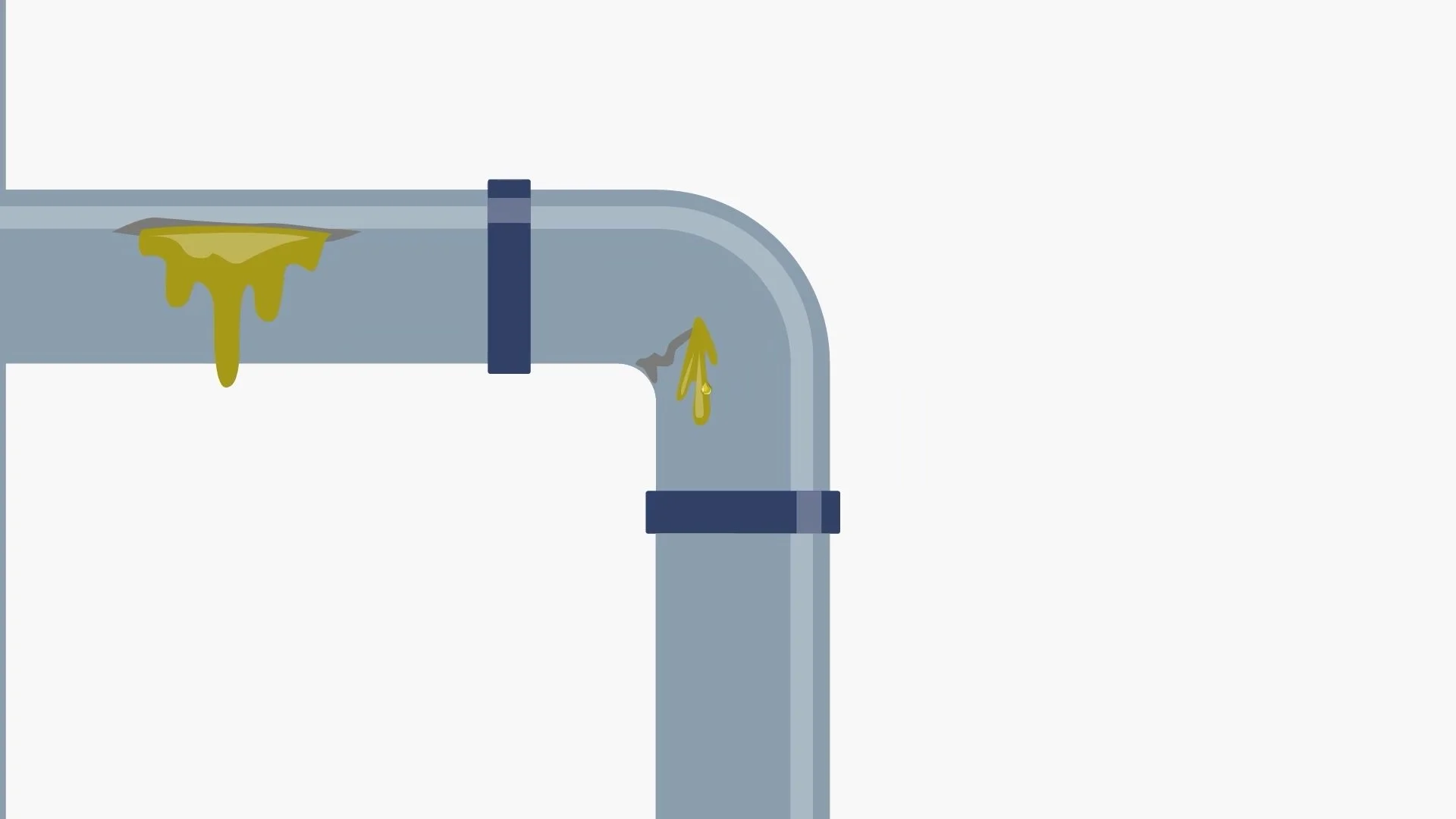Animated outdated wastewater pipework