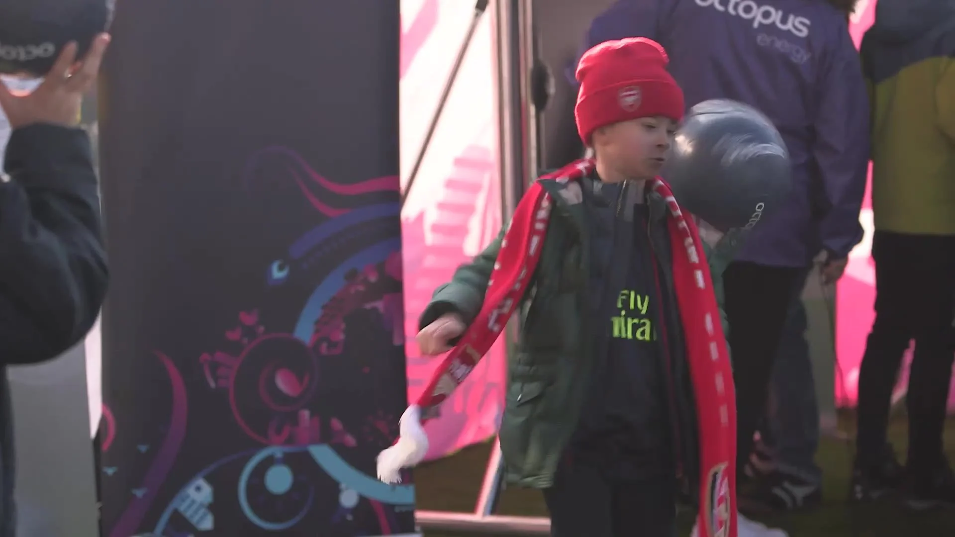 A young fan taking on the challenge