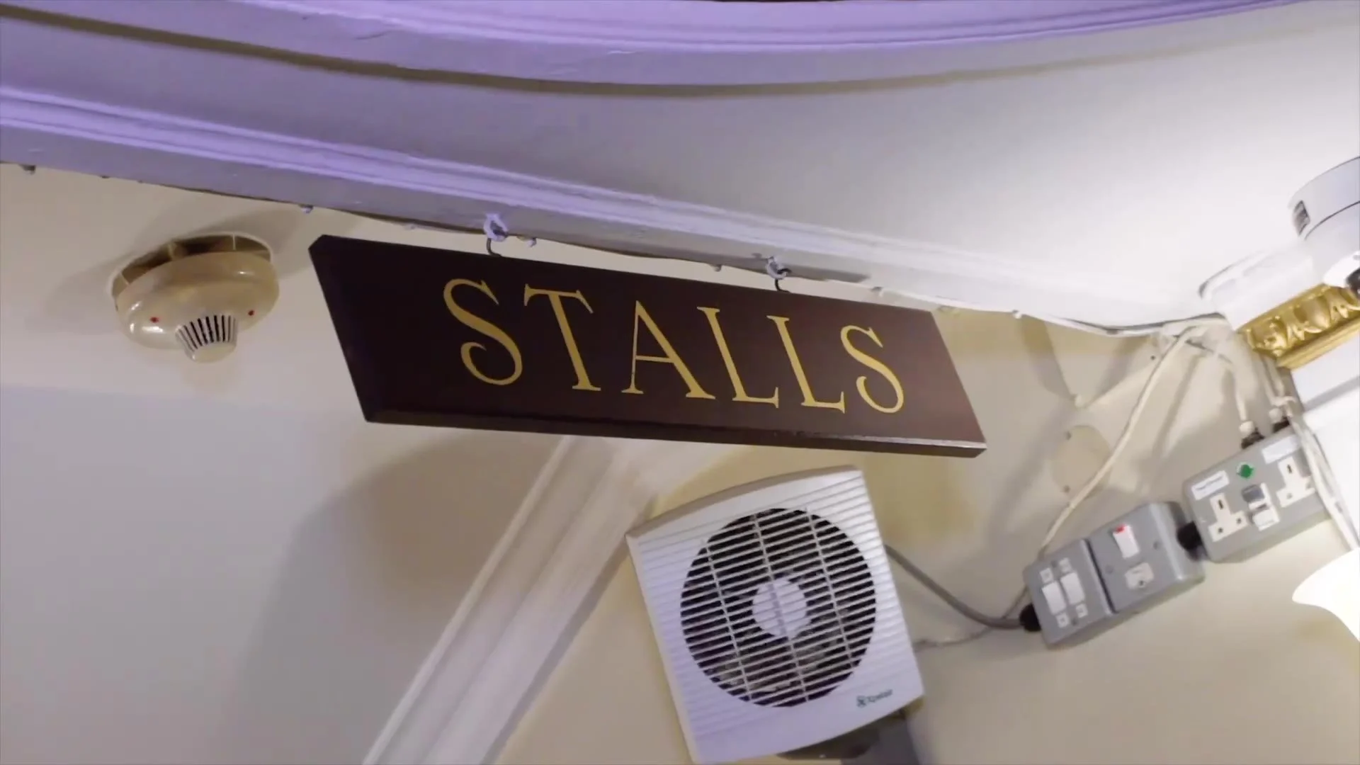 The stalls sign in the theatre