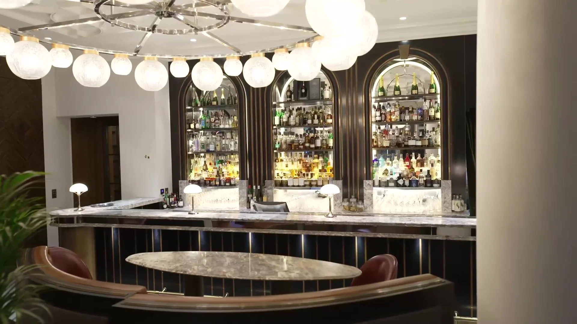 The cocktail bar counter