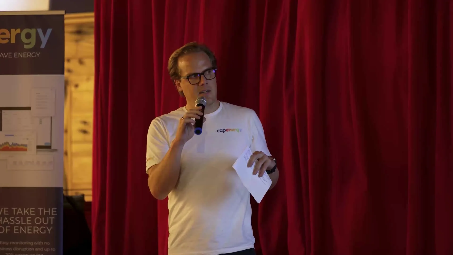 A speaker on stage