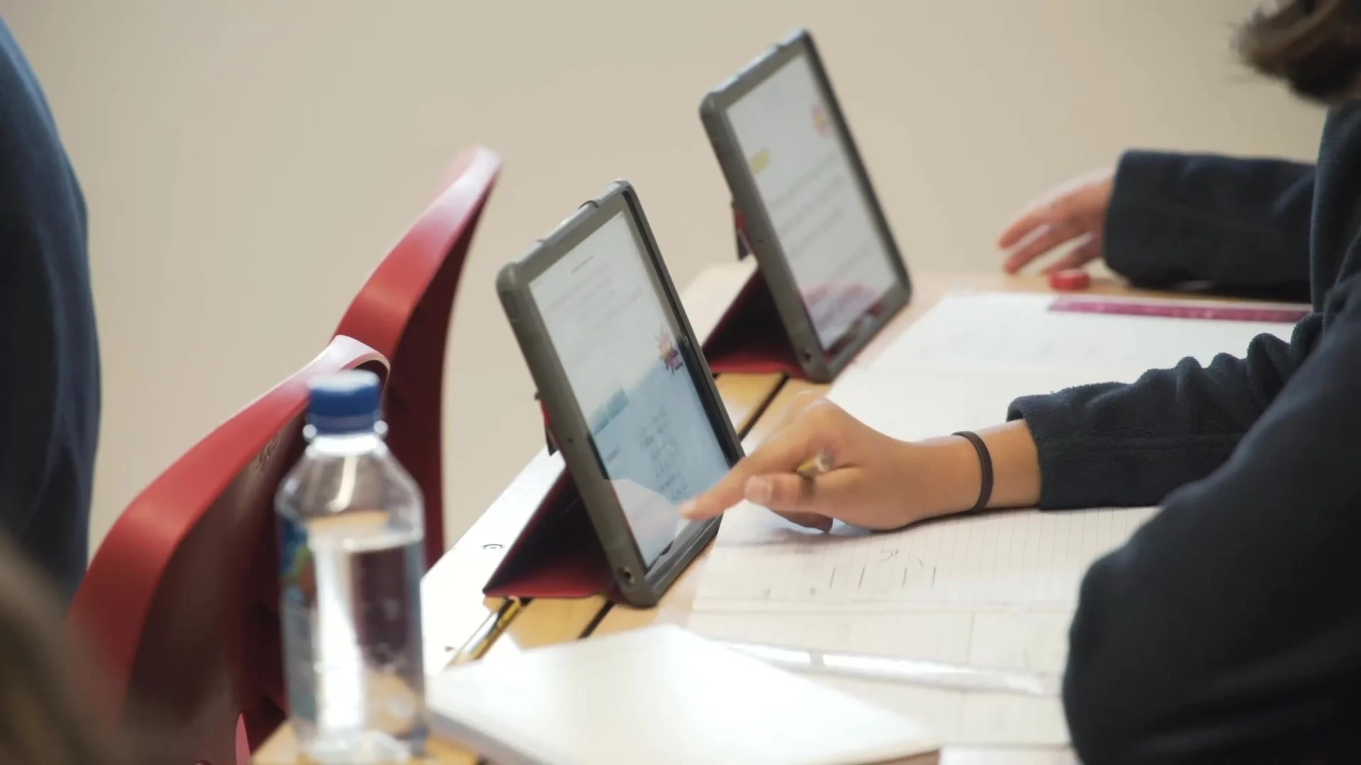 Pupils using tablets in a lesson