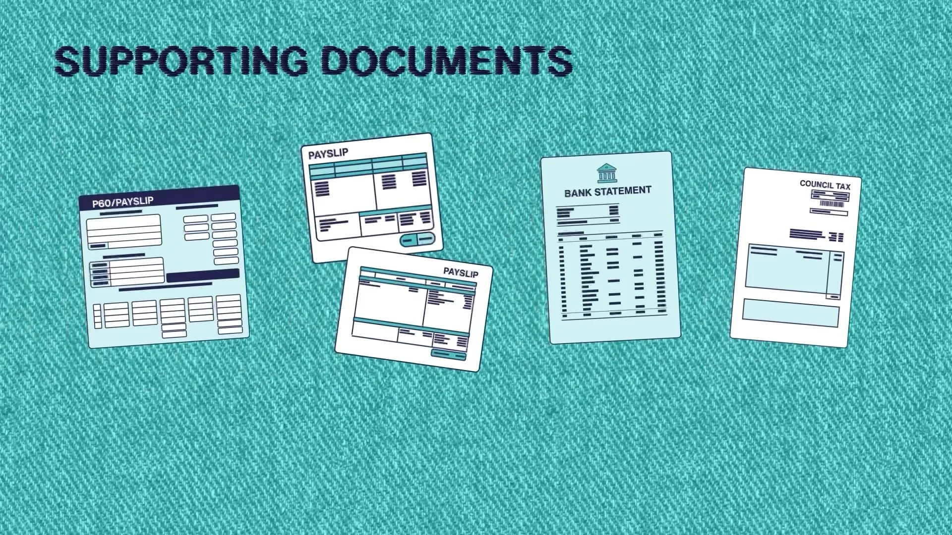 Payslip and supporting documents for a grant application