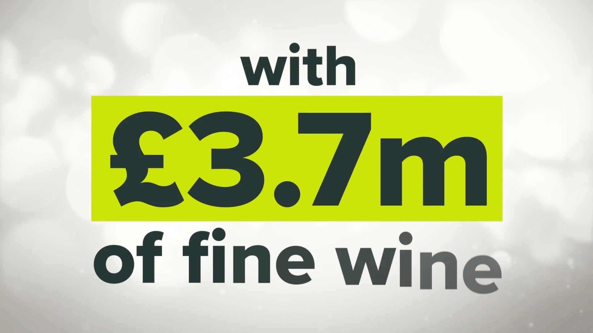 Fine wine sales title with animated bottles