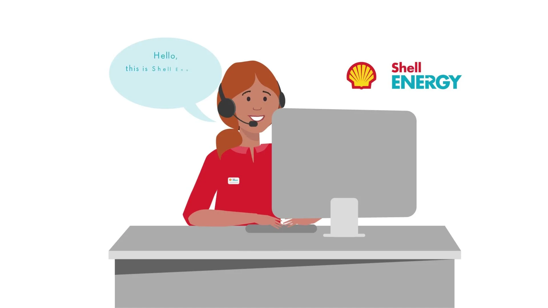 Shell Energy customer account manager at her desk