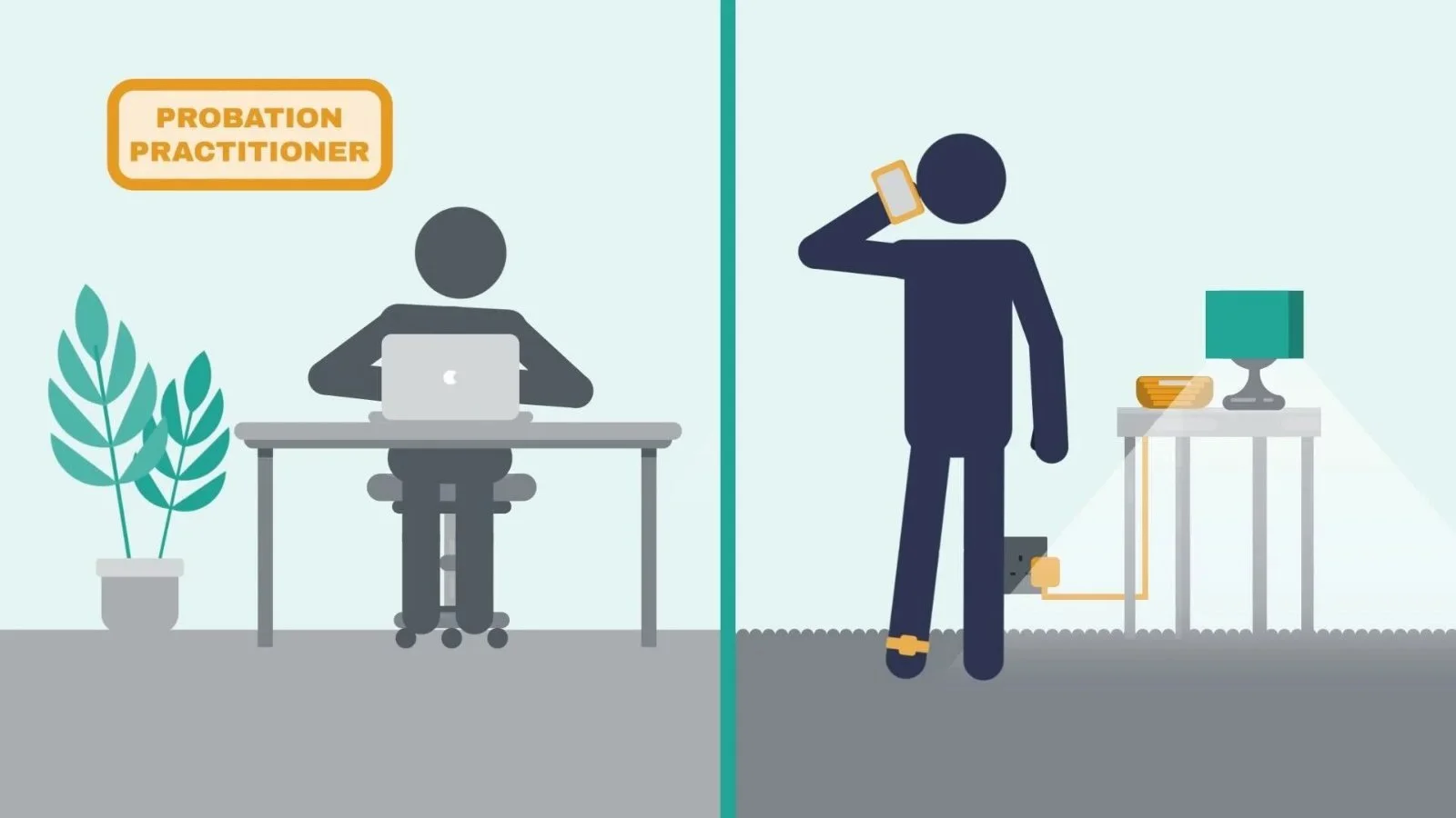 Animated explainer for the Ministry of Justice on electronic tagging