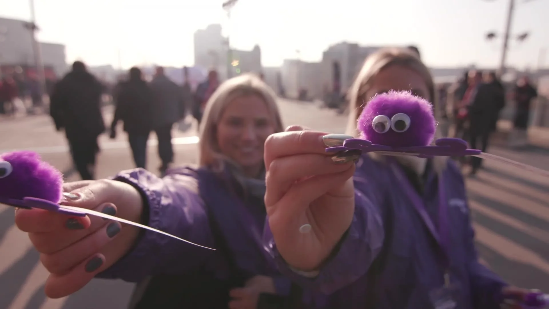 Brand ambassadors handing out giveaways