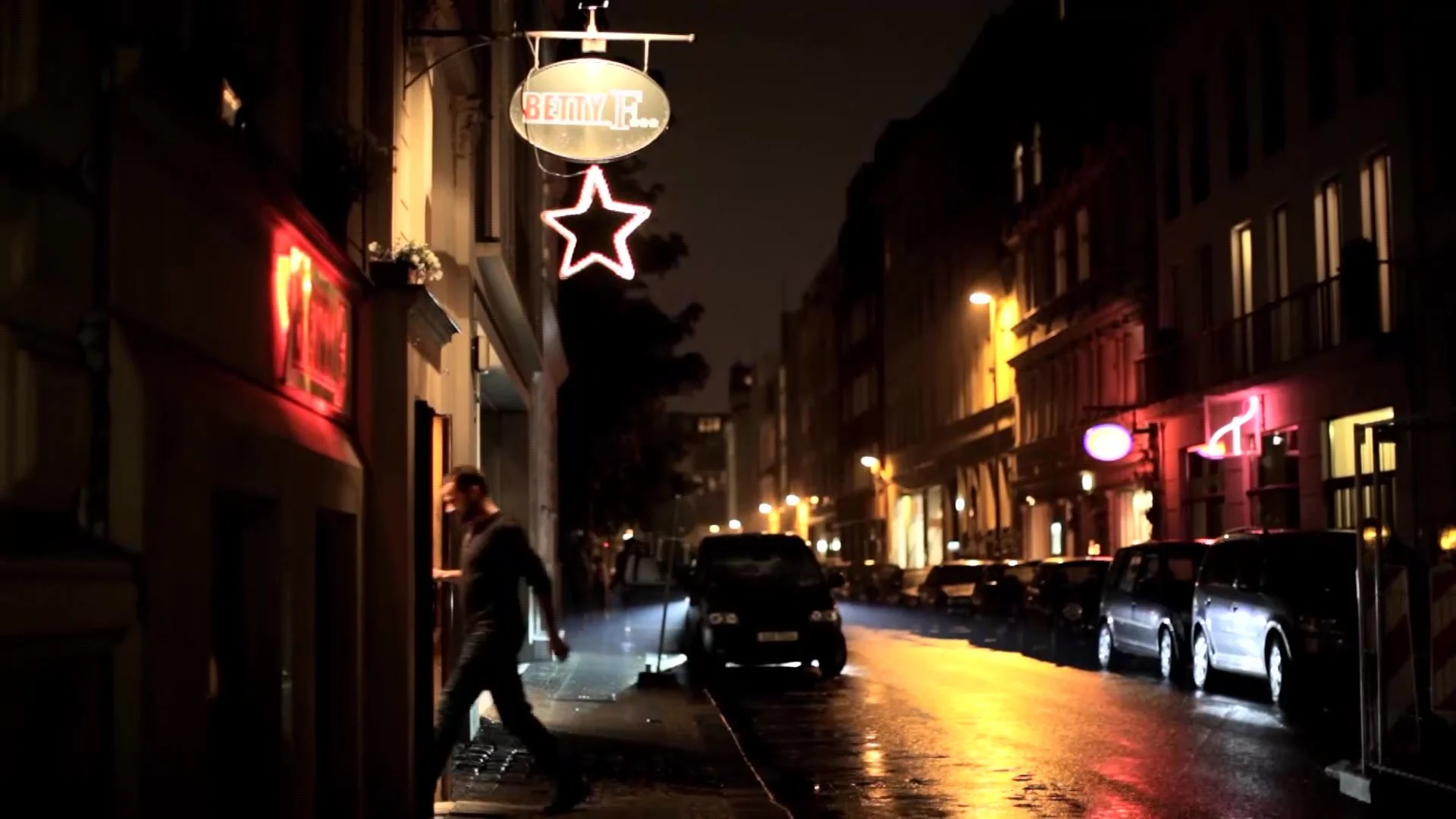 A Rome street at night