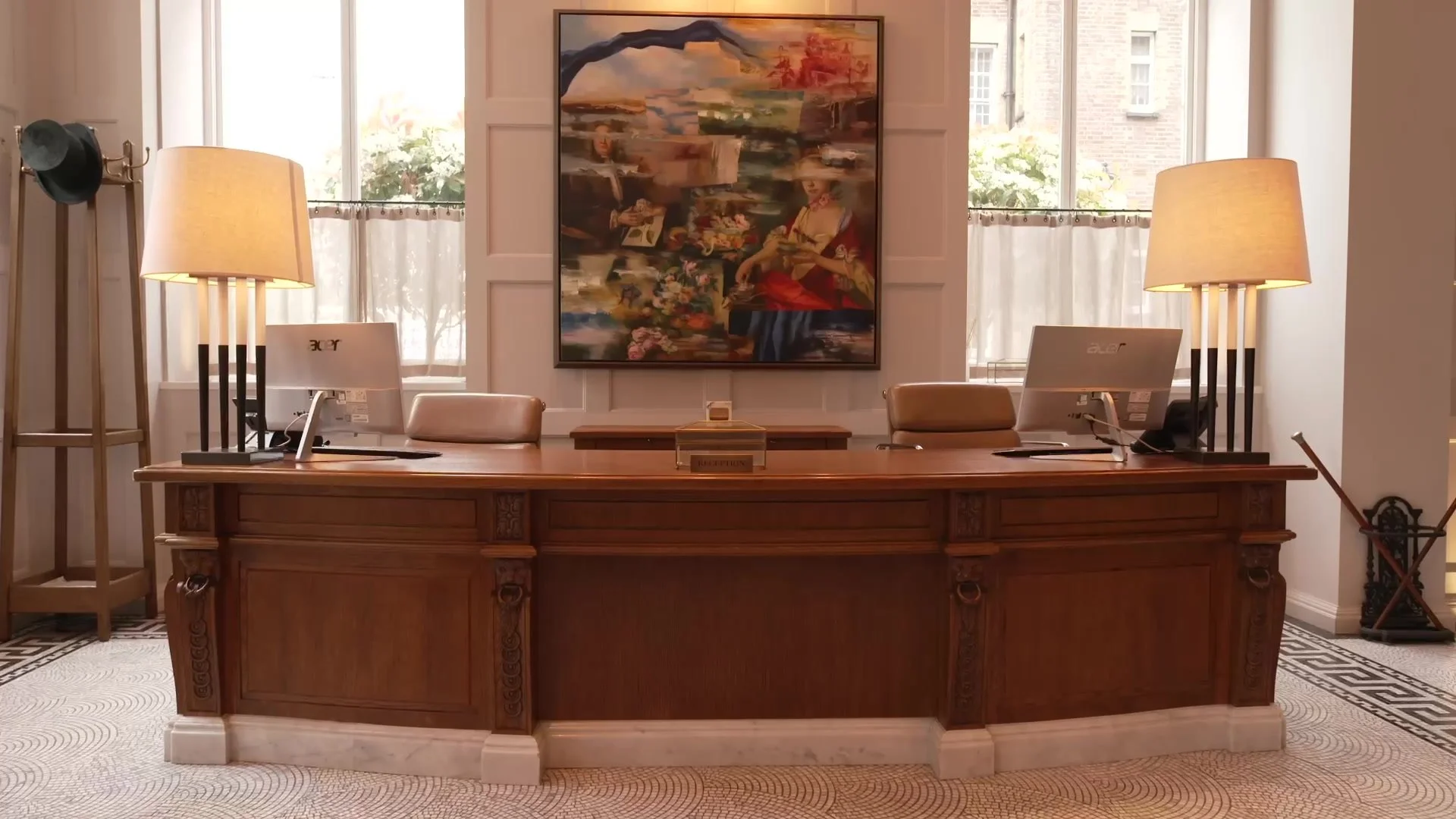 The reception desk