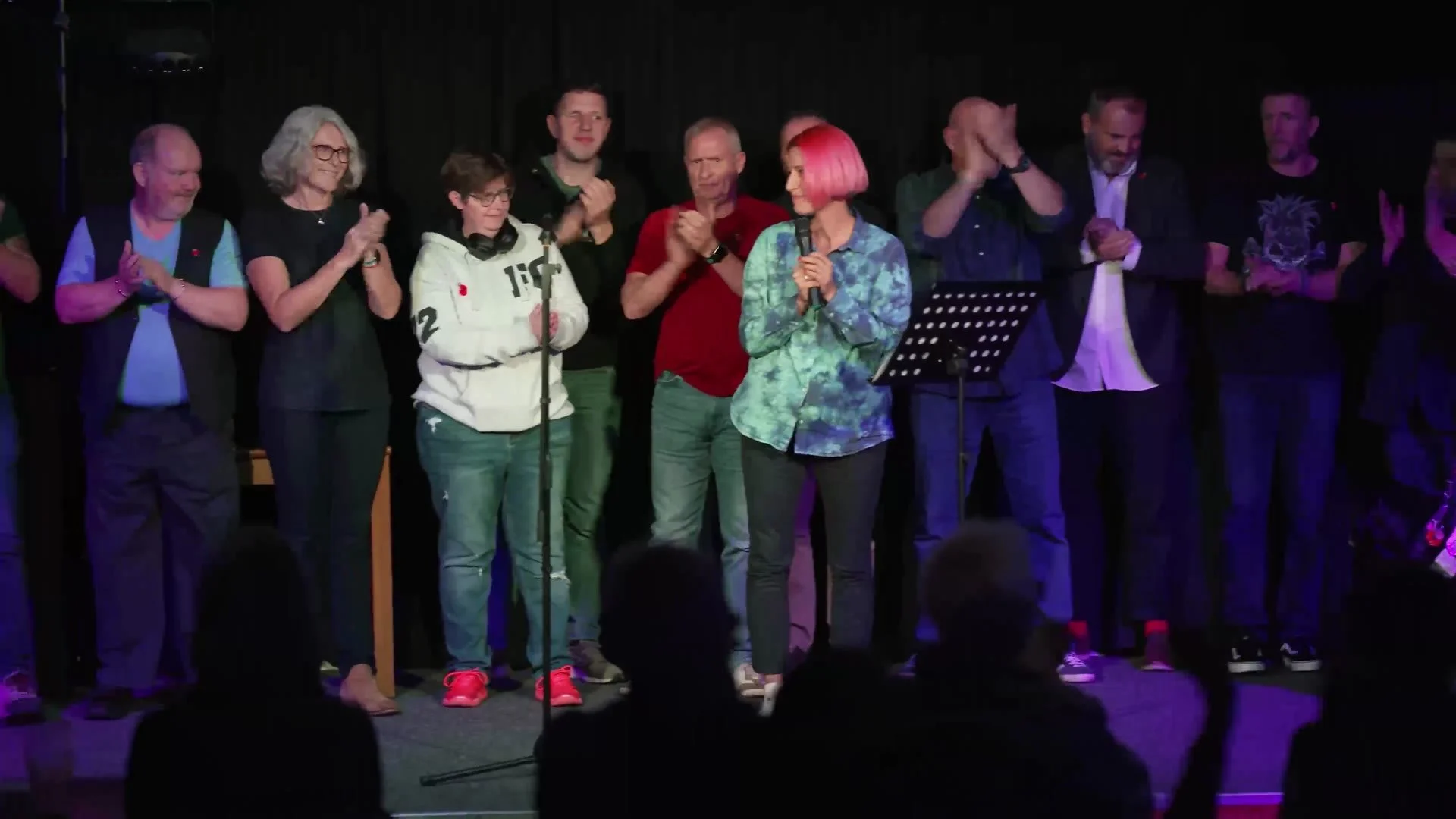 The group taking a bow at the end of the show