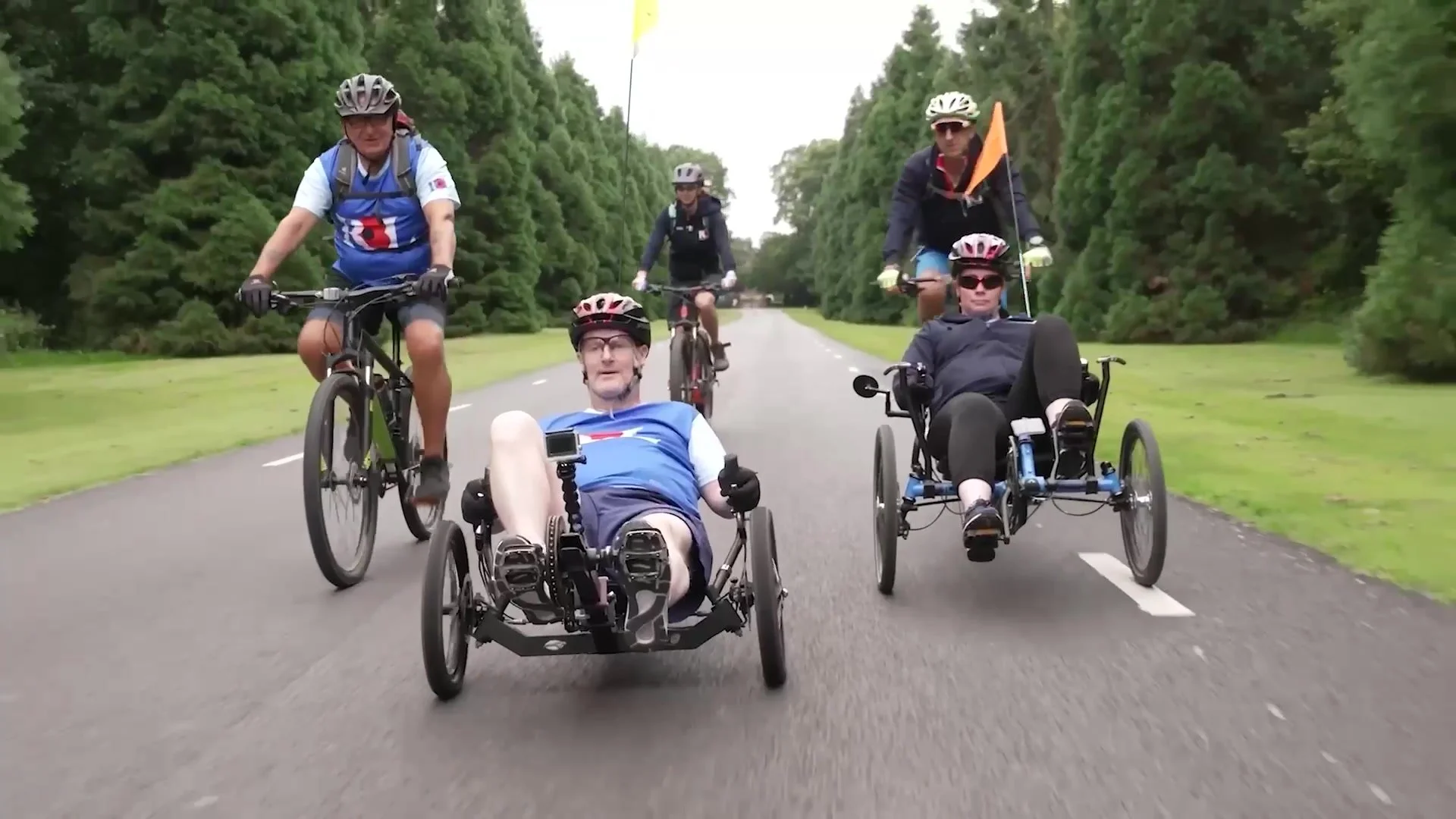 Veterans riding bikes and recumbent trikes on a Royal British Legion recovery programme