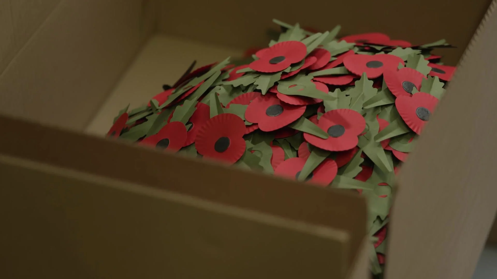 Finished poppies in a box