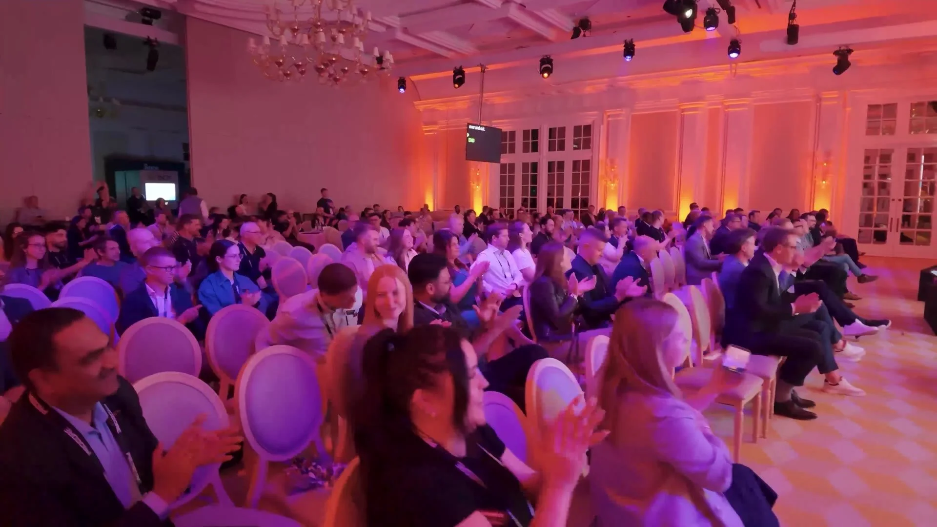 A packed audience