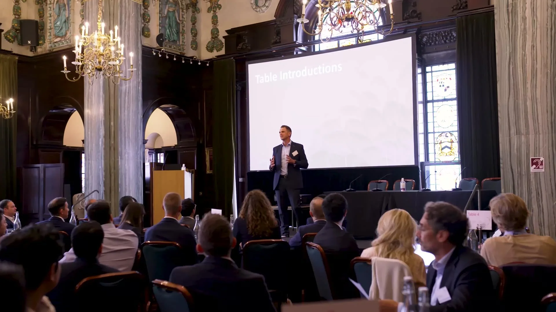A presentation in the main hall